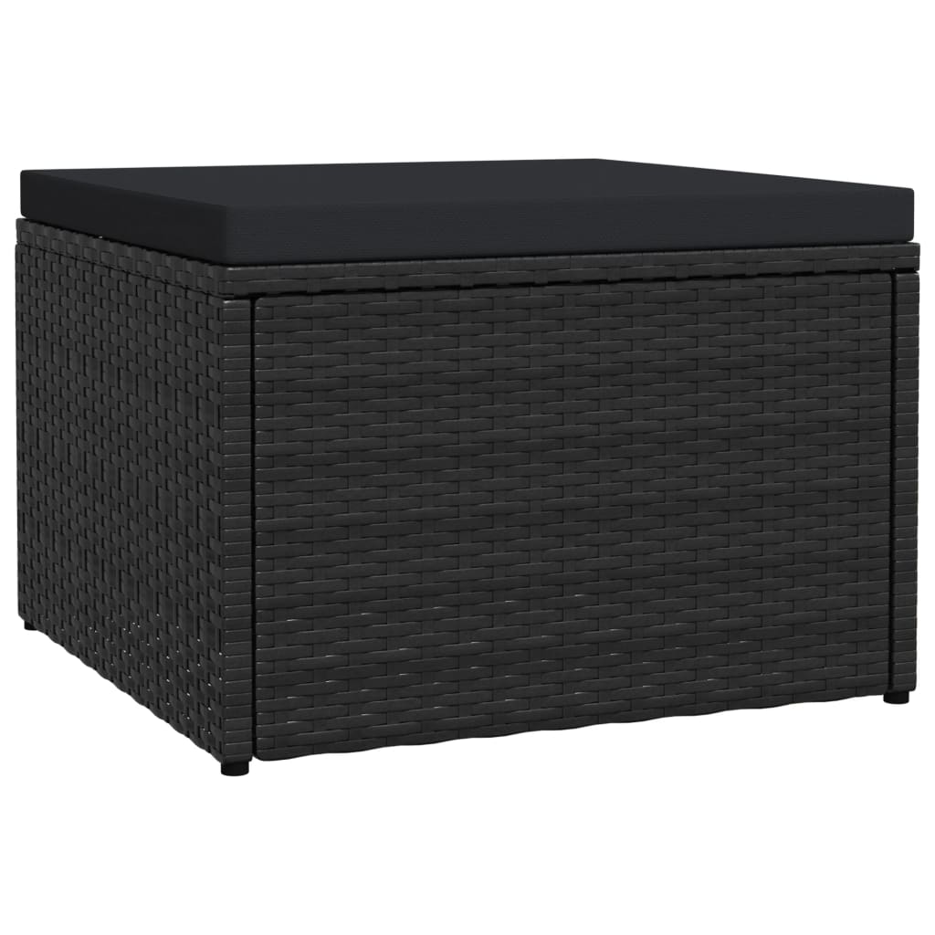 vidaXL Footstool/Pouffe Brown 53x53x30 cm Poly Rattan