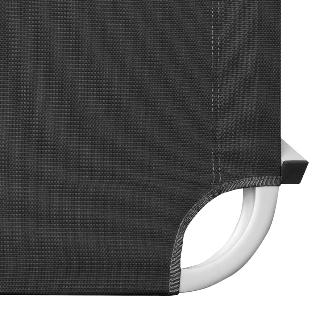 vidaXL Ligbed aluminium en textileen zwart