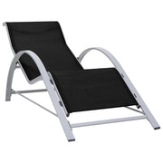 vidaXL Ligbed textileen en aluminium zwart