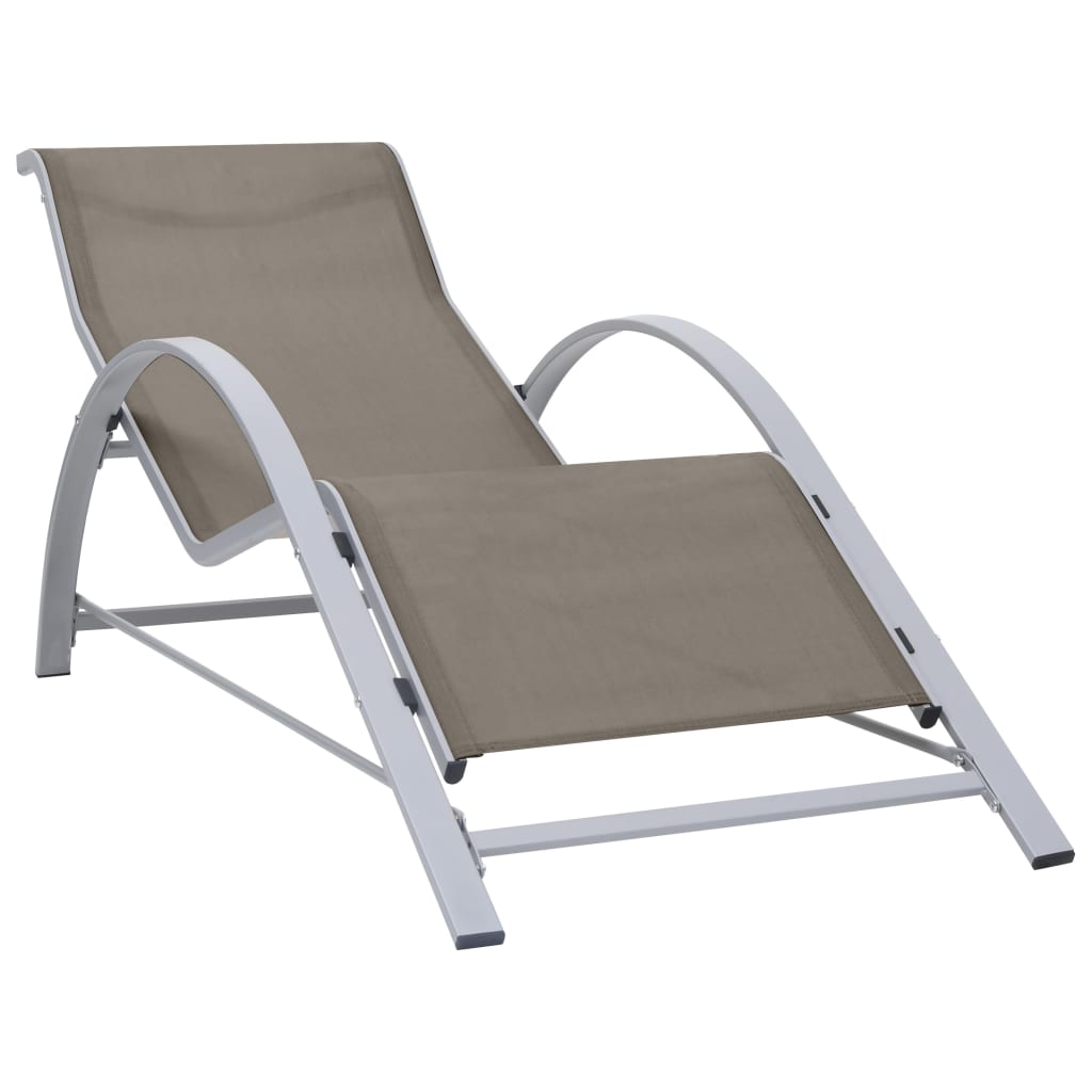 vidaXL Ligbed textileen en aluminium zwart