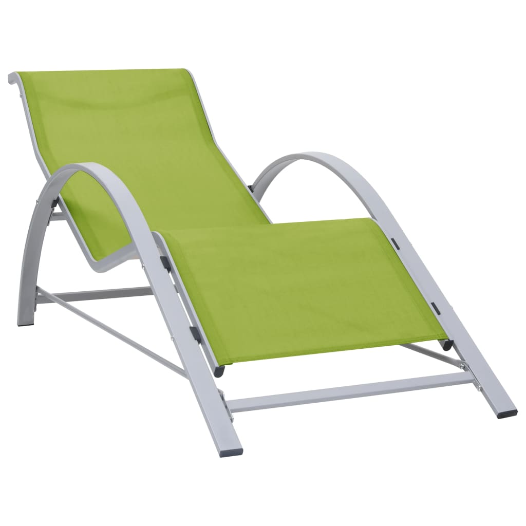 vidaXL Ligbed textileen en aluminium zwart