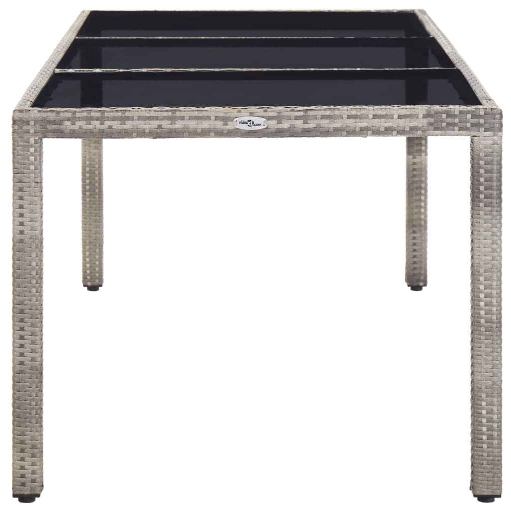 vidaXL Tuintafel 190x90x75 cm poly rattan grijs