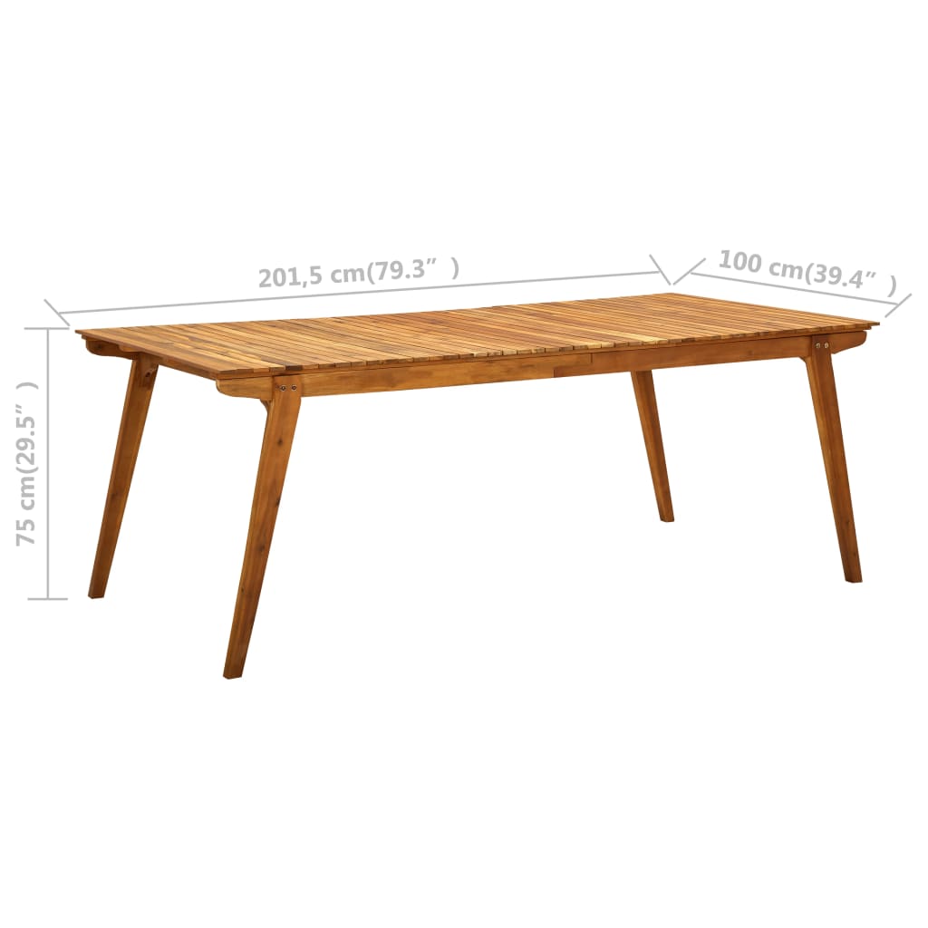 vidaXL Tuintafel 150x90x75 cm massief acaciahout