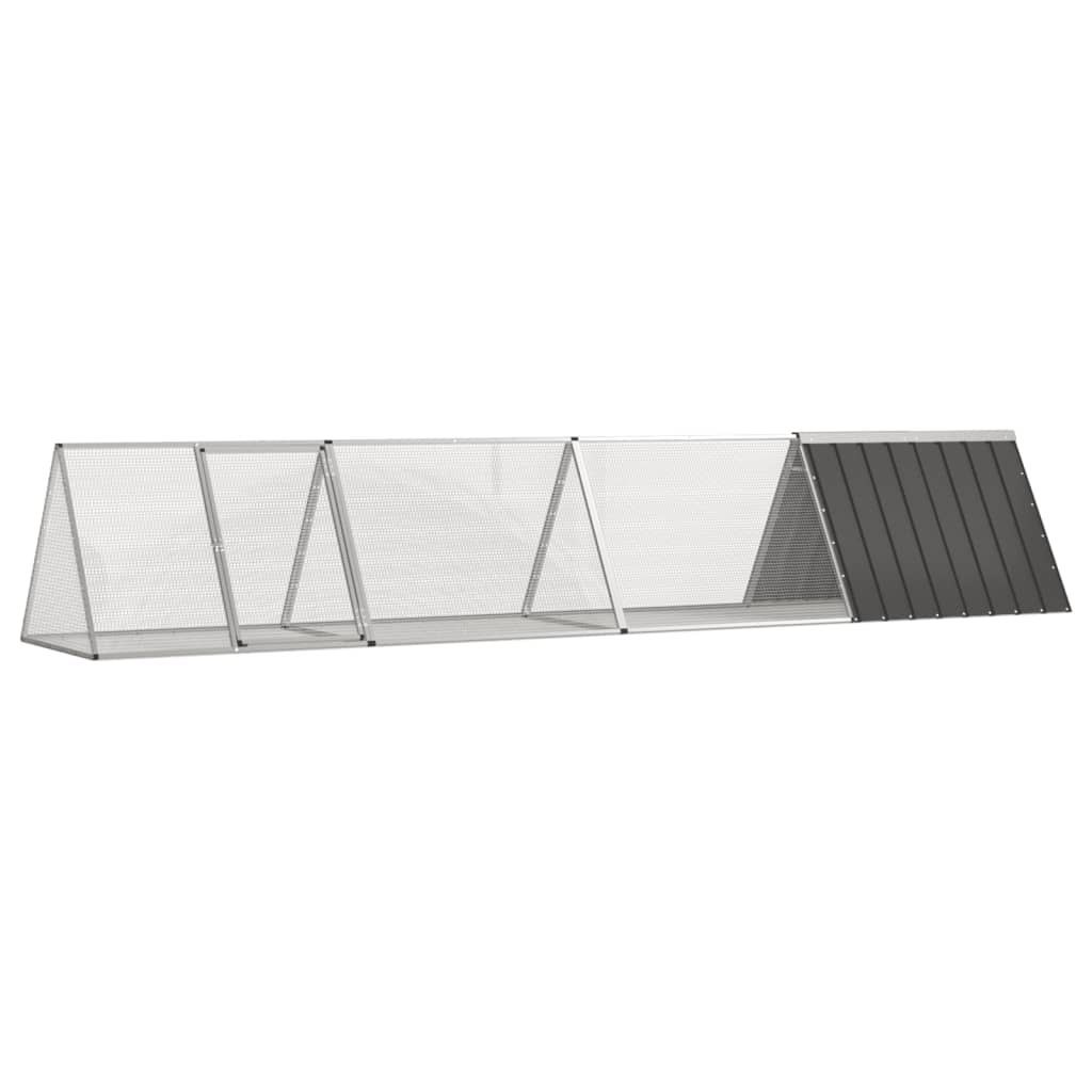 vidaXL Konijnenhok 201,5x80,5x71 cm gegalvaniseerd staal grijs - Aashly