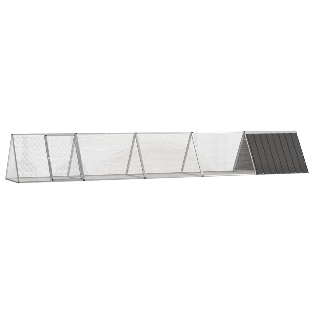 vidaXL Konijnenhok 201,5x80,5x71 cm gegalvaniseerd staal grijs - Aashly
