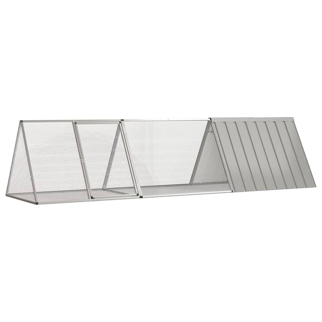 vidaXL Konijnenhok 201,5x80,5x71 cm gegalvaniseerd staal grijs - Aashly