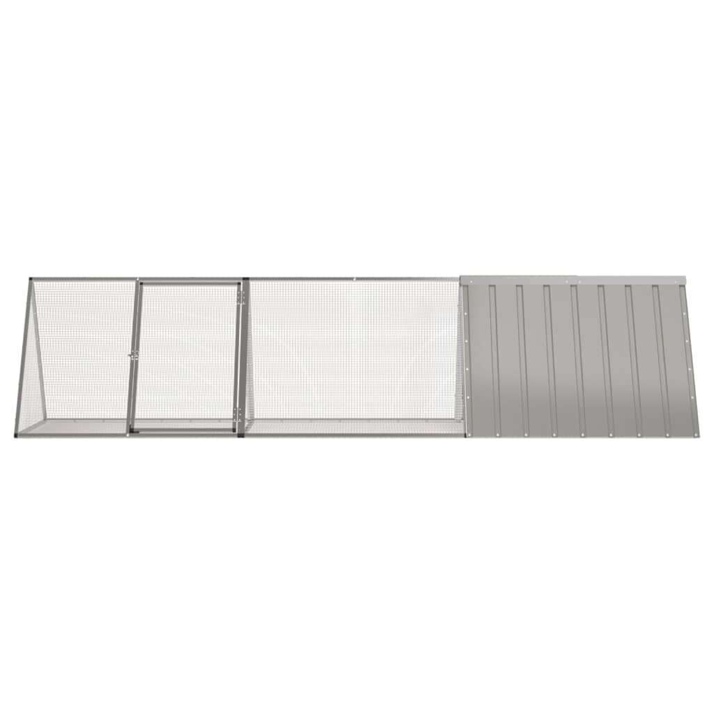 vidaXL Konijnenhok 201,5x80,5x71 cm gegalvaniseerd staal grijs - Aashly
