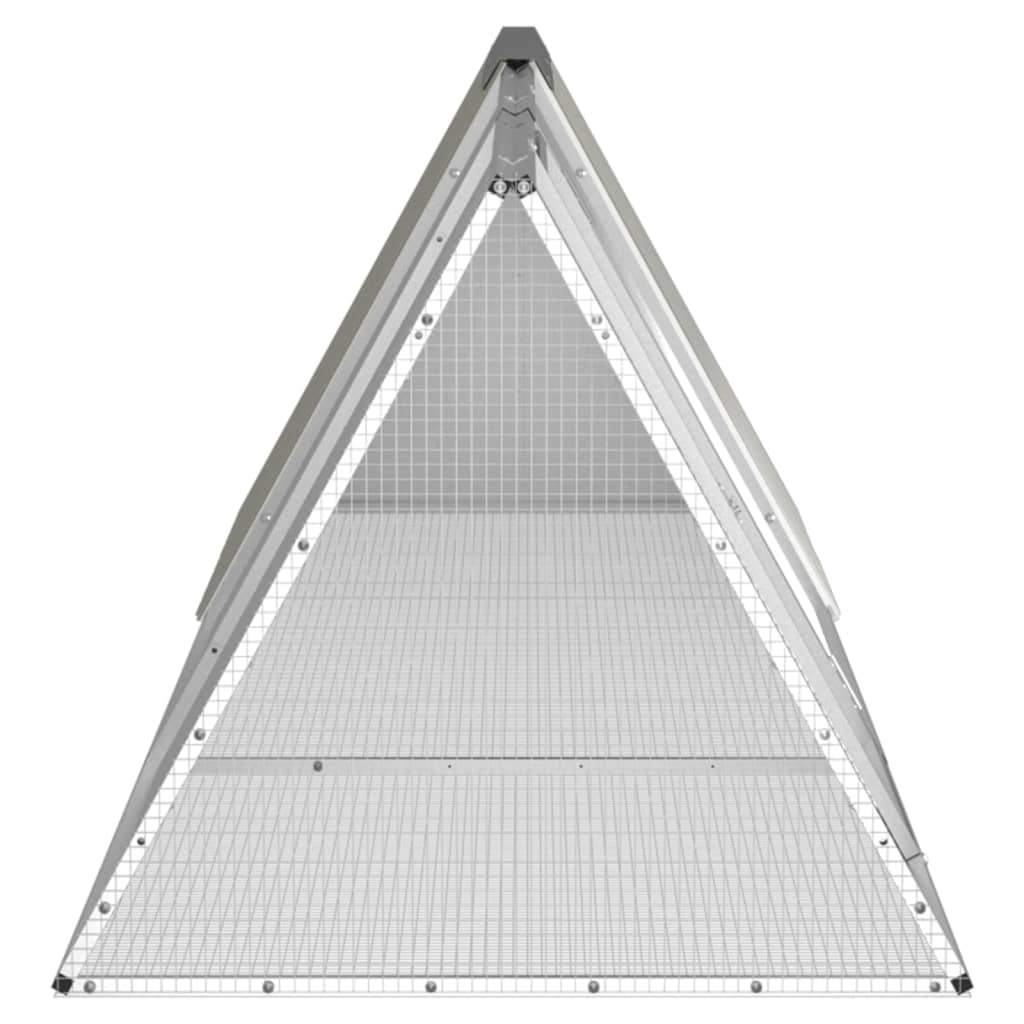 vidaXL Konijnenhok 201,5x80,5x71 cm gegalvaniseerd staal grijs - Aashly