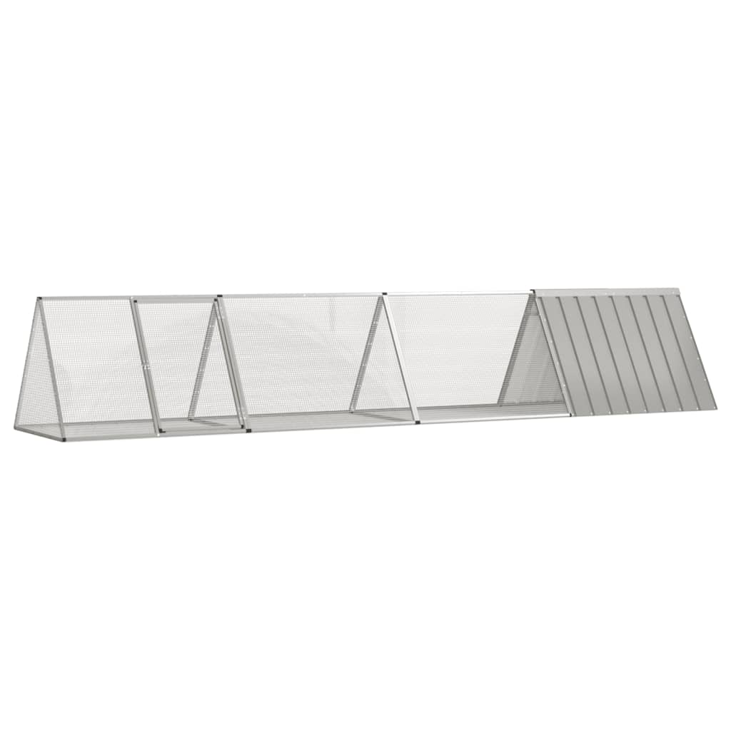 vidaXL Konijnenhok 201,5x80,5x71 cm gegalvaniseerd staal grijs - Aashly