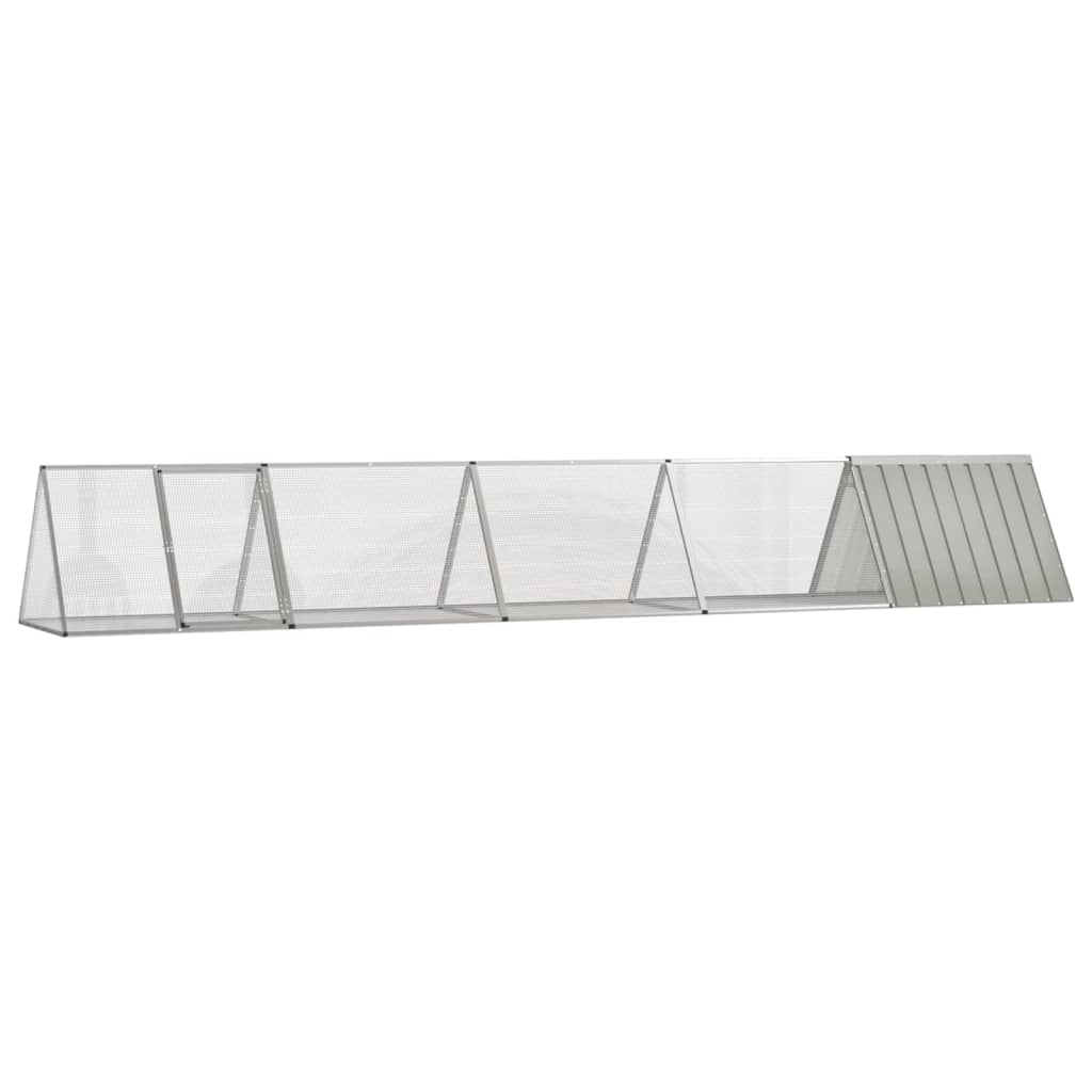 vidaXL Konijnenhok 201,5x80,5x71 cm gegalvaniseerd staal grijs - Aashly