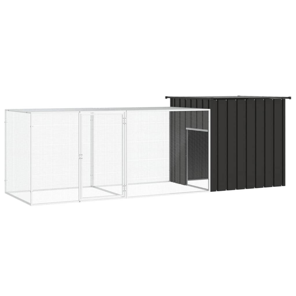 vidaXL Kippenhok 200x91x100 cm gegalvaniseerd staal grijs - Aashly