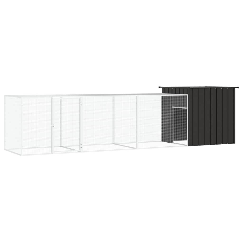vidaXL Kippenhok 200x91x100 cm gegalvaniseerd staal grijs - Aashly
