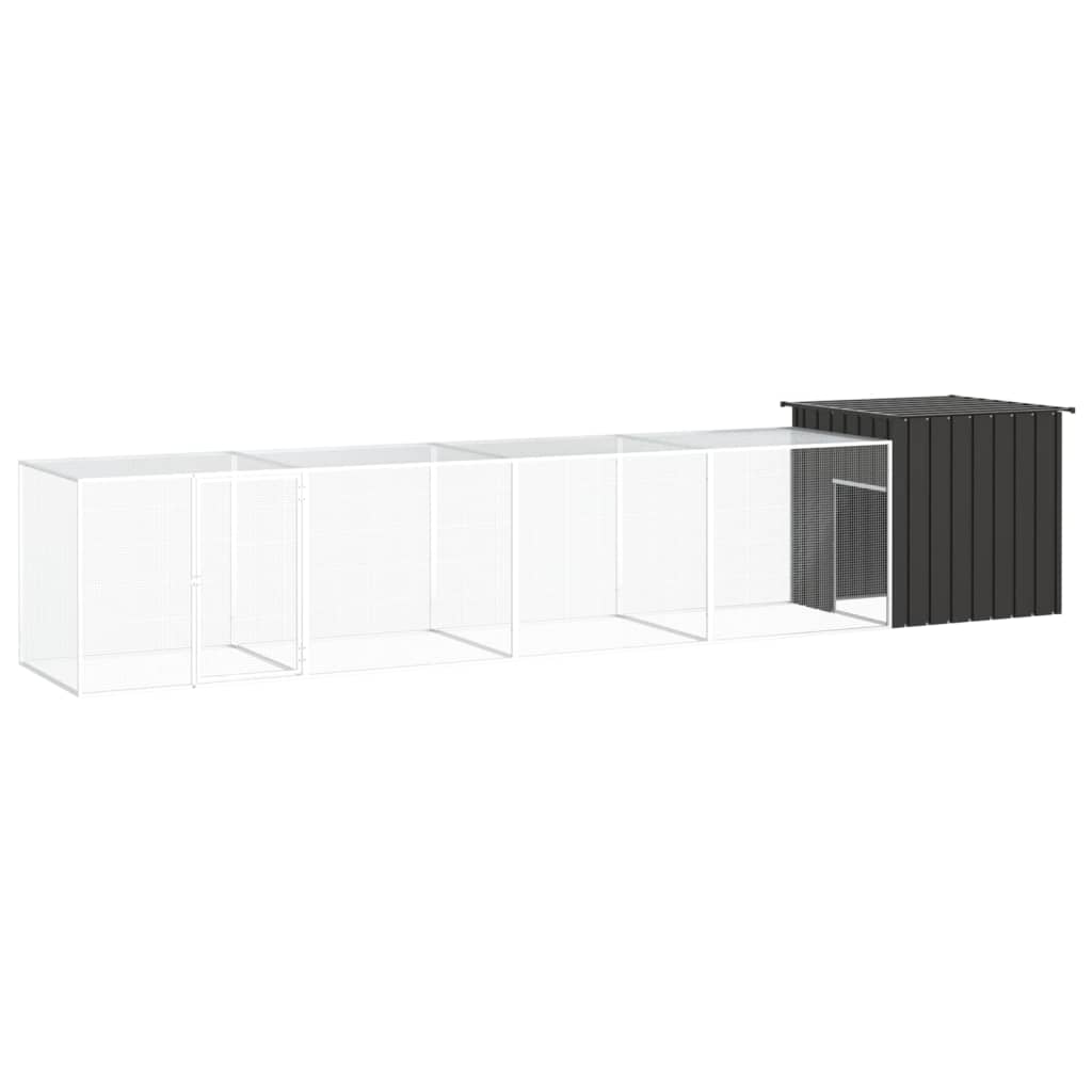 vidaXL Kippenhok 200x91x100 cm gegalvaniseerd staal grijs - Aashly
