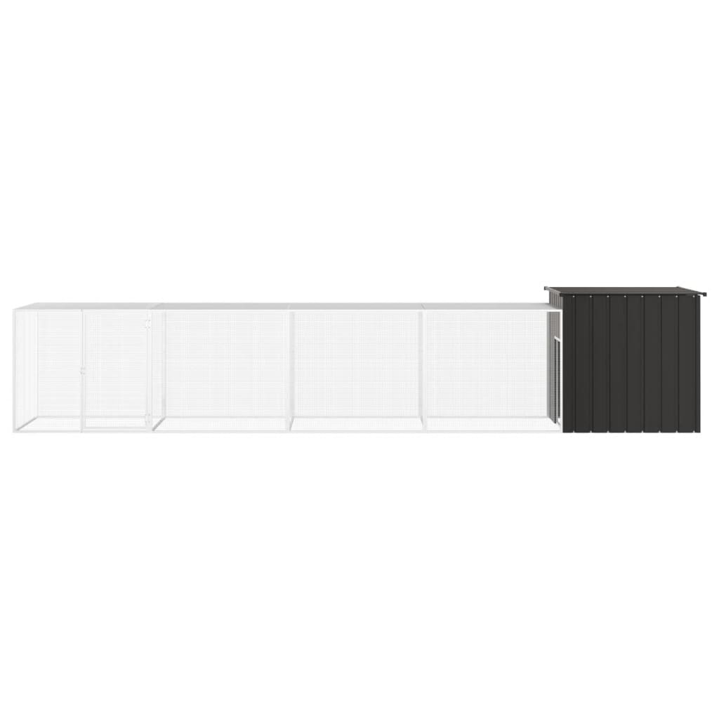 vidaXL Kippenhok 200x91x100 cm gegalvaniseerd staal grijs - Aashly
