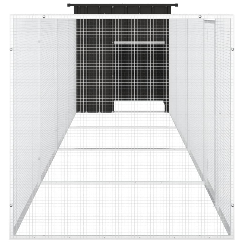 vidaXL Kippenhok 200x91x100 cm gegalvaniseerd staal grijs - Aashly
