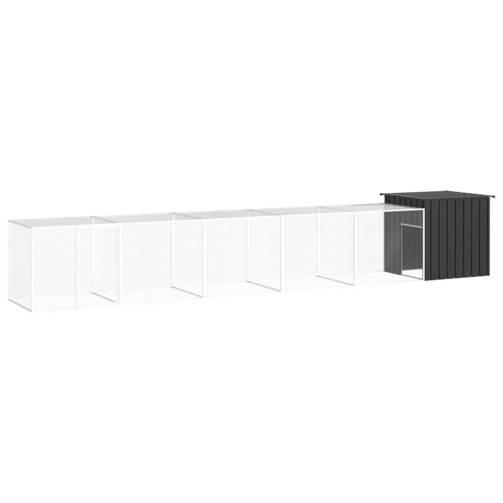 vidaXL Kippenhok 200x91x100 cm gegalvaniseerd staal grijs - Aashly