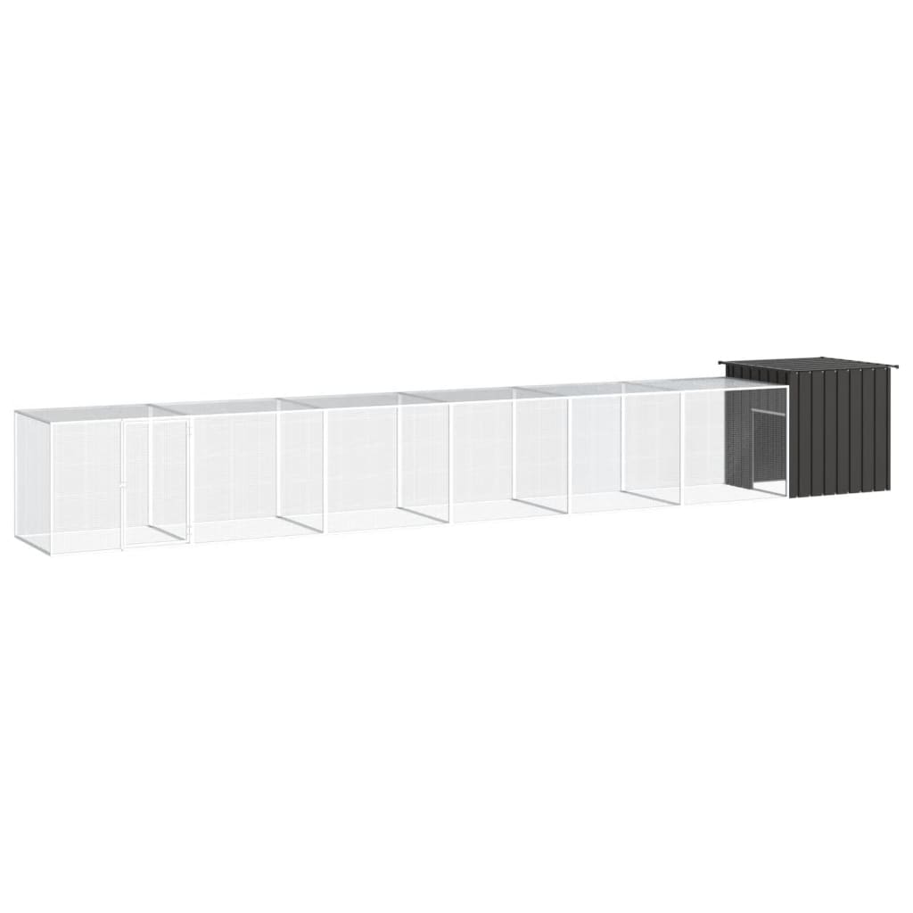 vidaXL Kippenhok 200x91x100 cm gegalvaniseerd staal grijs - Aashly