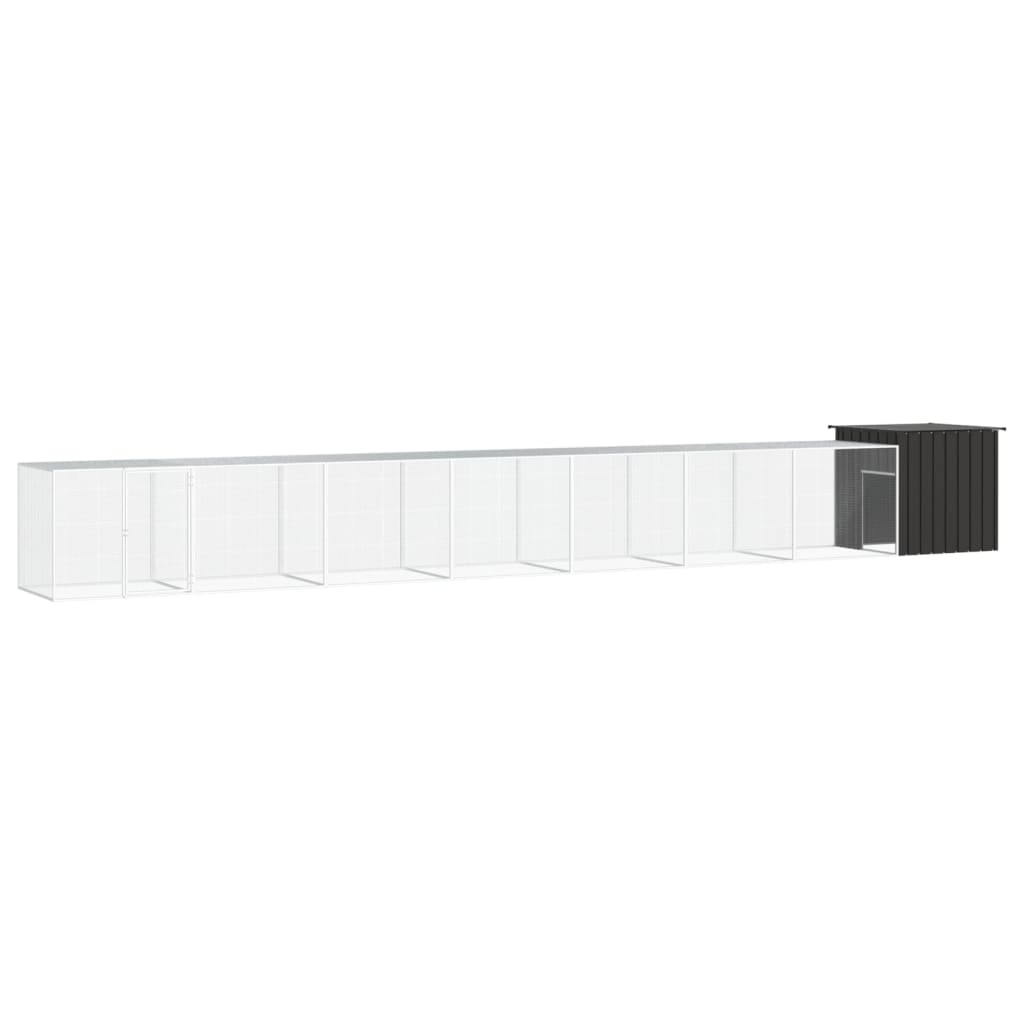 vidaXL Kippenhok 200x91x100 cm gegalvaniseerd staal grijs - Aashly