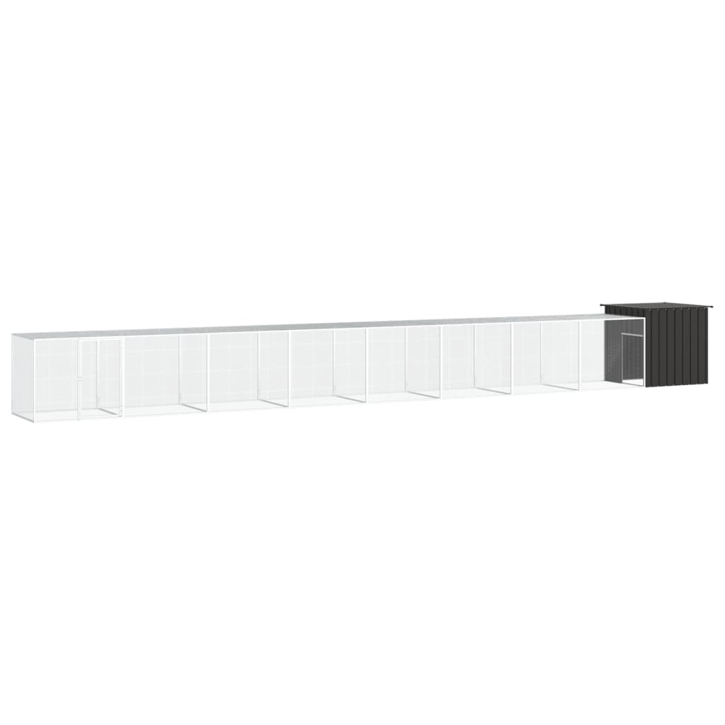 vidaXL Kippenhok 200x91x100 cm gegalvaniseerd staal grijs - Aashly