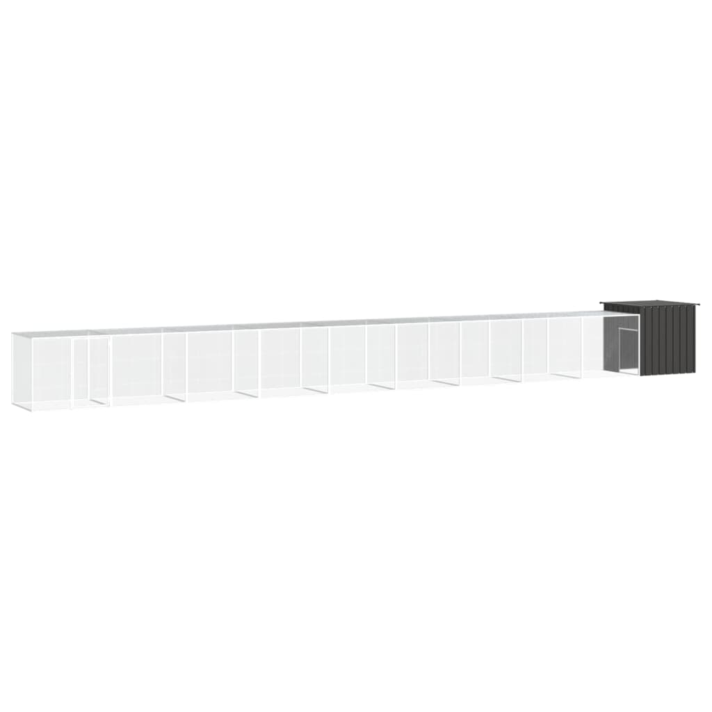 vidaXL Kippenhok 200x91x100 cm gegalvaniseerd staal grijs - Aashly