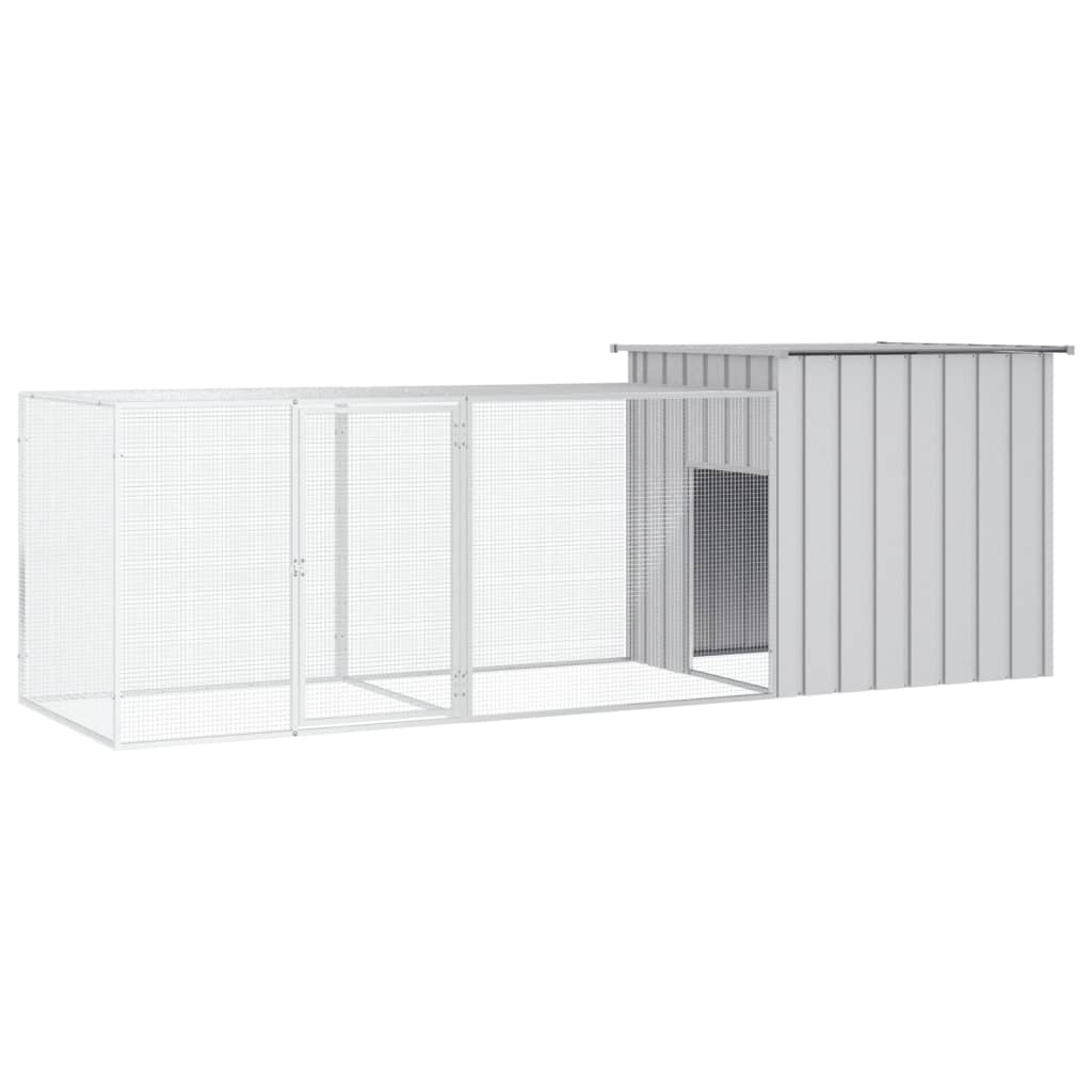 vidaXL Kippenhok 200x91x100 cm gegalvaniseerd staal grijs - Aashly