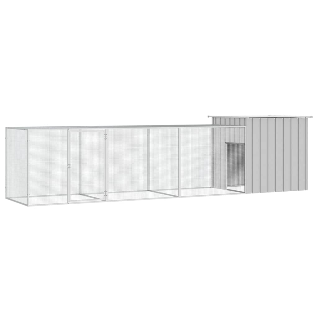 vidaXL Kippenhok 200x91x100 cm gegalvaniseerd staal grijs - Aashly