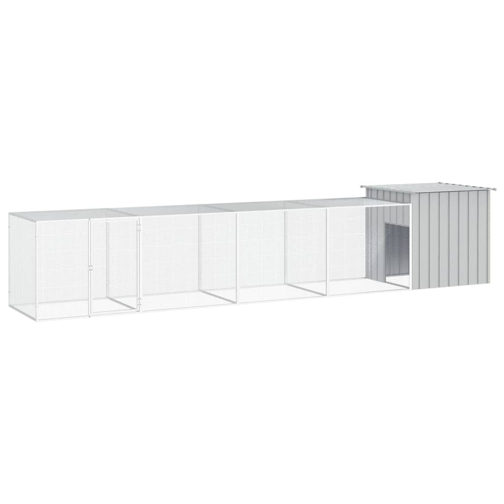 vidaXL Kippenhok 200x91x100 cm gegalvaniseerd staal grijs - Aashly