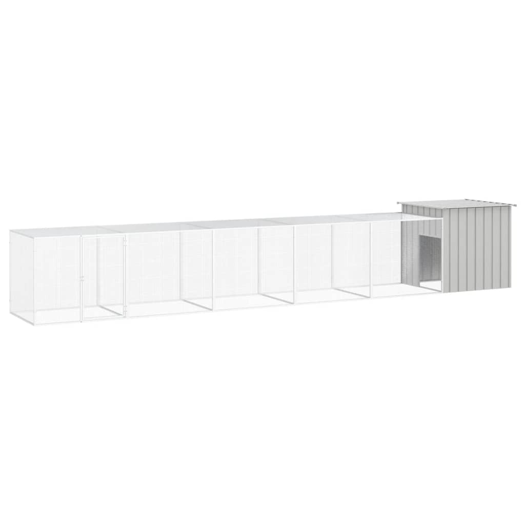 vidaXL Kippenhok 200x91x100 cm gegalvaniseerd staal grijs - Aashly