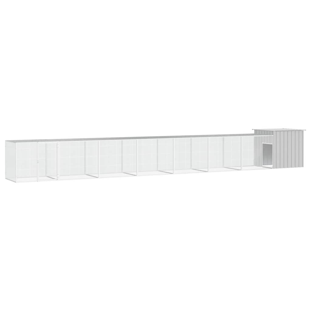 vidaXL Kippenhok 200x91x100 cm gegalvaniseerd staal grijs - Aashly