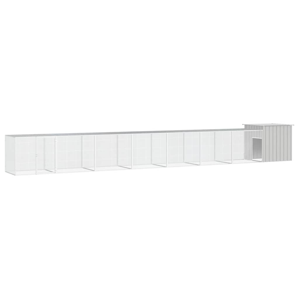 vidaXL Kippenhok 200x91x100 cm gegalvaniseerd staal grijs - Aashly