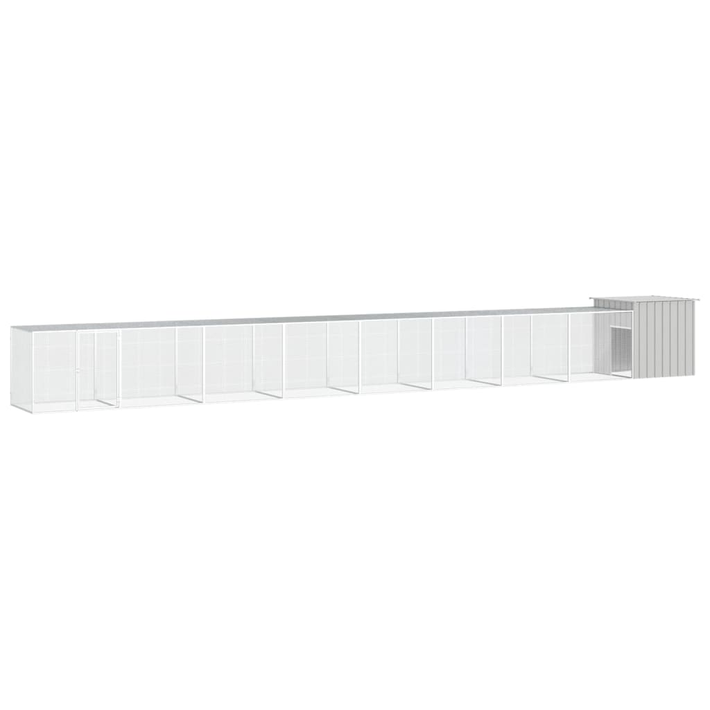 vidaXL Kippenhok 200x91x100 cm gegalvaniseerd staal grijs - Aashly