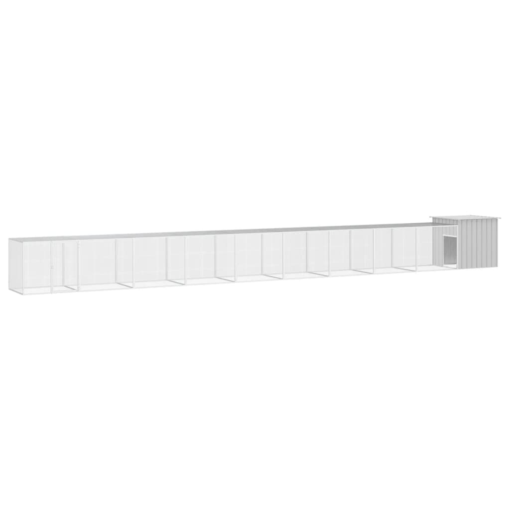 vidaXL Kippenhok 200x91x100 cm gegalvaniseerd staal grijs - Aashly