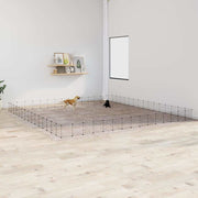 vidaXL Huisdierenkooi met deur 28 panelen 35x35 cm staal zwart - Aashly