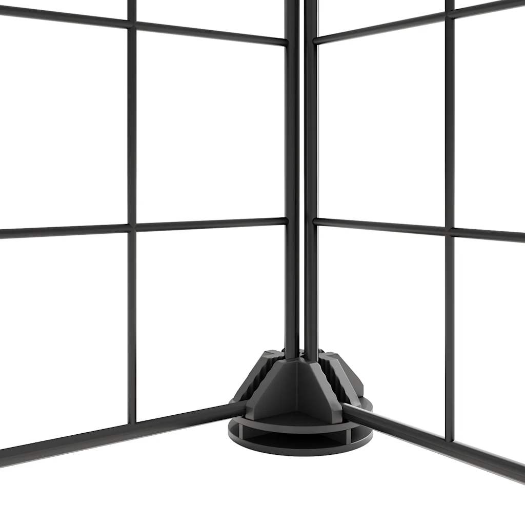 vidaXL Huisdierenkooi met deur 28 panelen 35x35 cm staal zwart - Aashly
