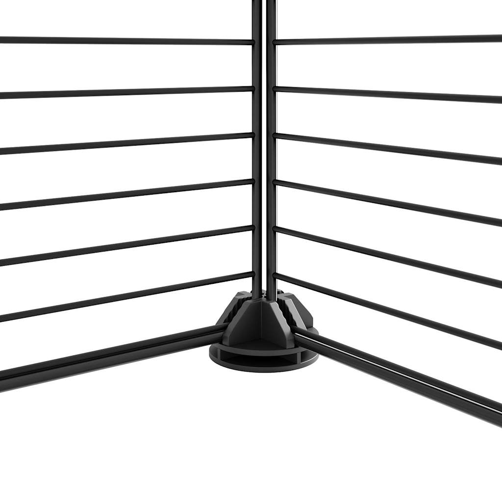 vidaXL Huisdierenkooi met deur 36 panelen 35x35 cm staal zwart - Aashly
