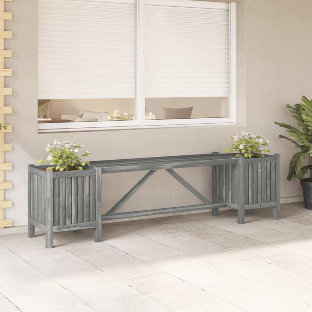 vidaXL Tuinbank met 2 bloembakken 150x30x40 cm massief acaciahout - Aashly