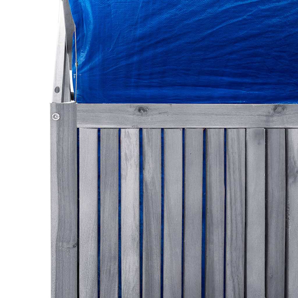 vidaXL Opbergbox met latwerk 99x55x160 cm massief acaciahout grijs - Aashly