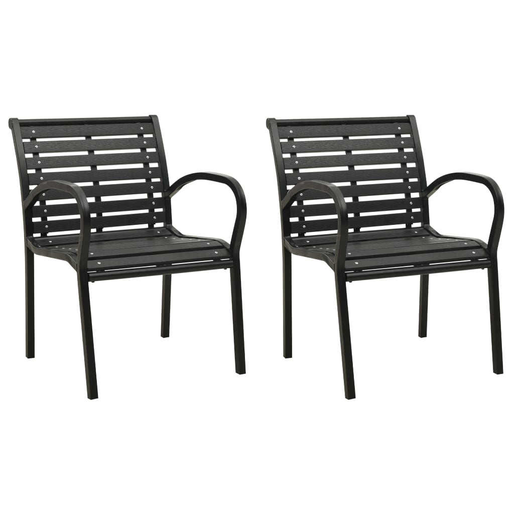 vidaXL Tuinstoelen 2 st staal en HKC zwart - Aashly