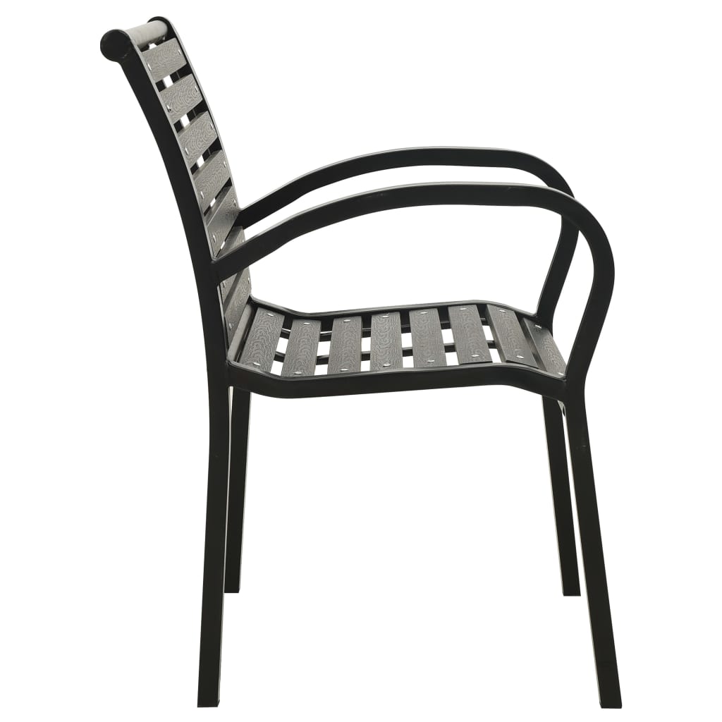 vidaXL Tuinstoelen 2 st staal en HKC zwart - Aashly