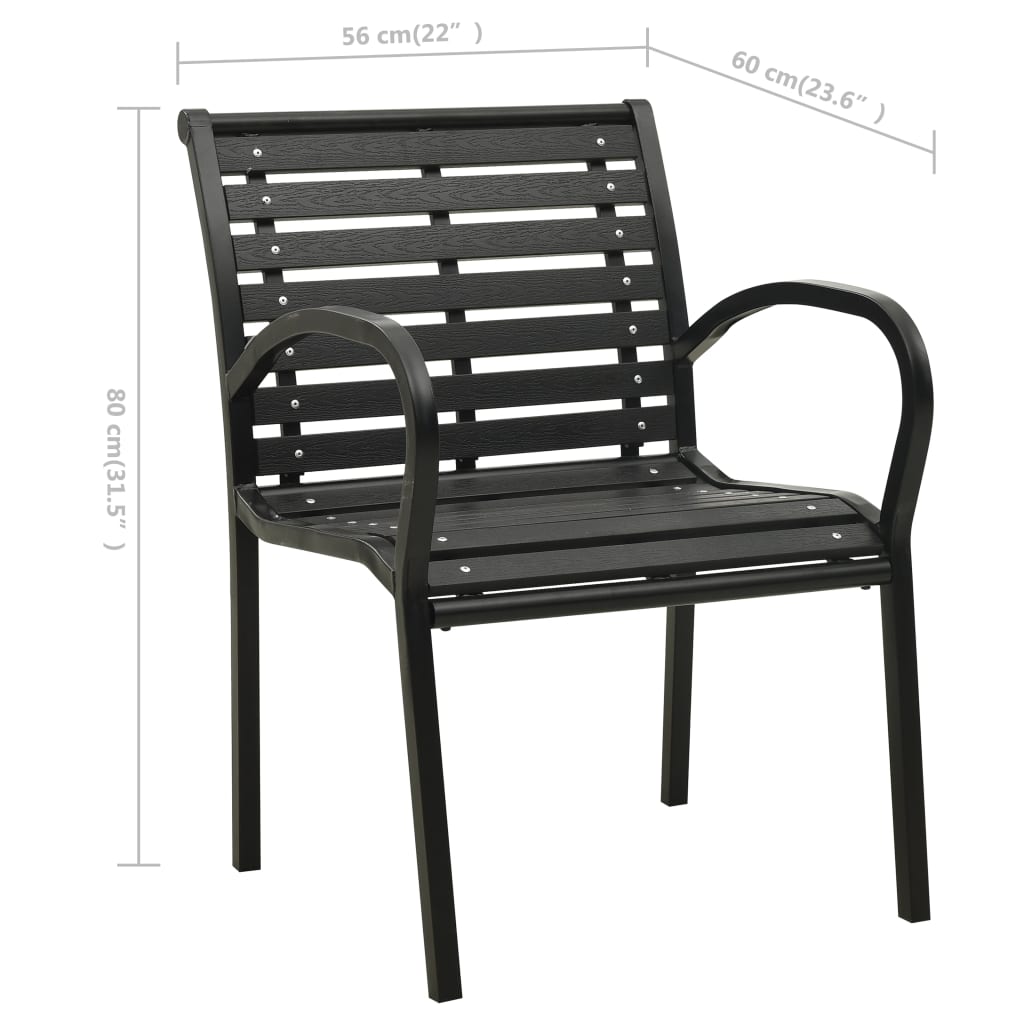 vidaXL Tuinstoelen 2 st staal en HKC zwart - Aashly