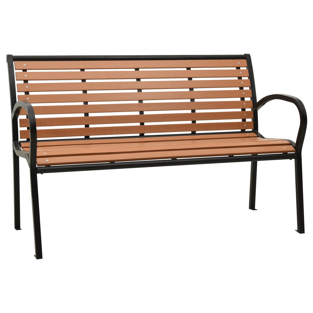 vidaXL Tuinbank 125 cm staal en HKC zwart
