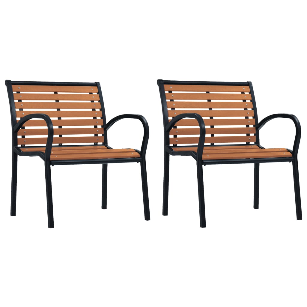 vidaXL Tuinstoelen 2 st staal en HKC zwart - Aashly