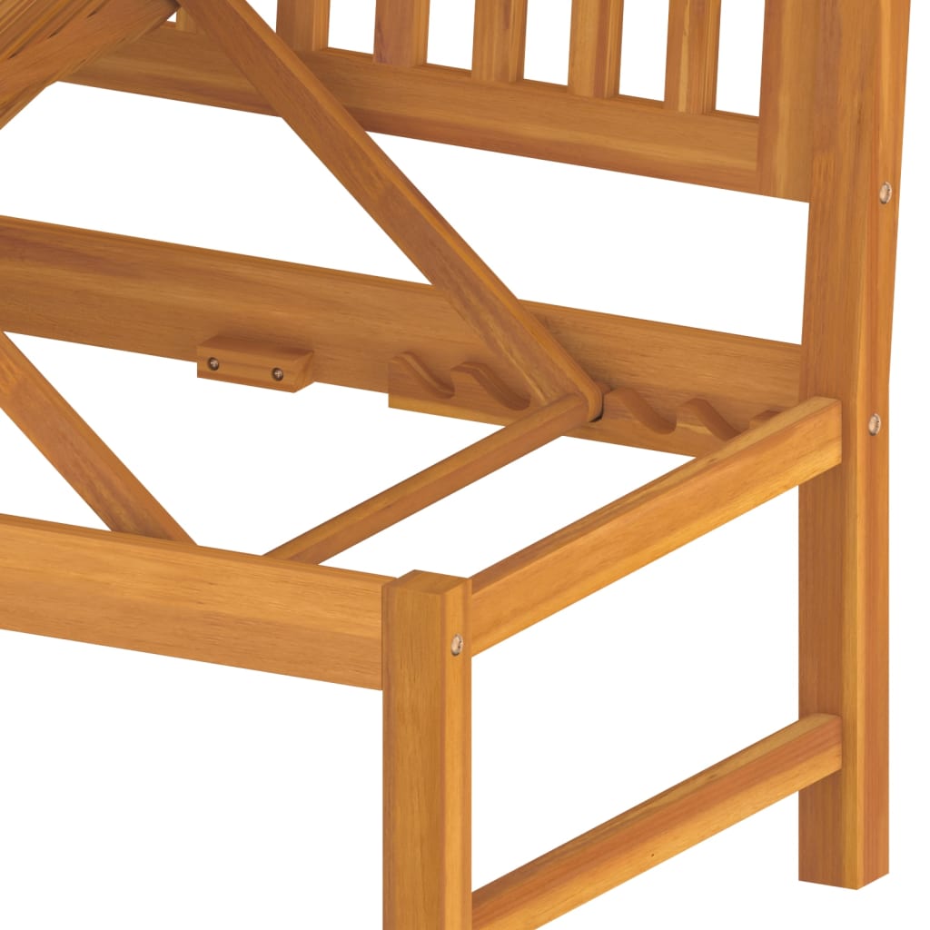 vidaxL Dagbed met crèmekleurig kussen 200x60x75 cm massief acaciahout - Aashly