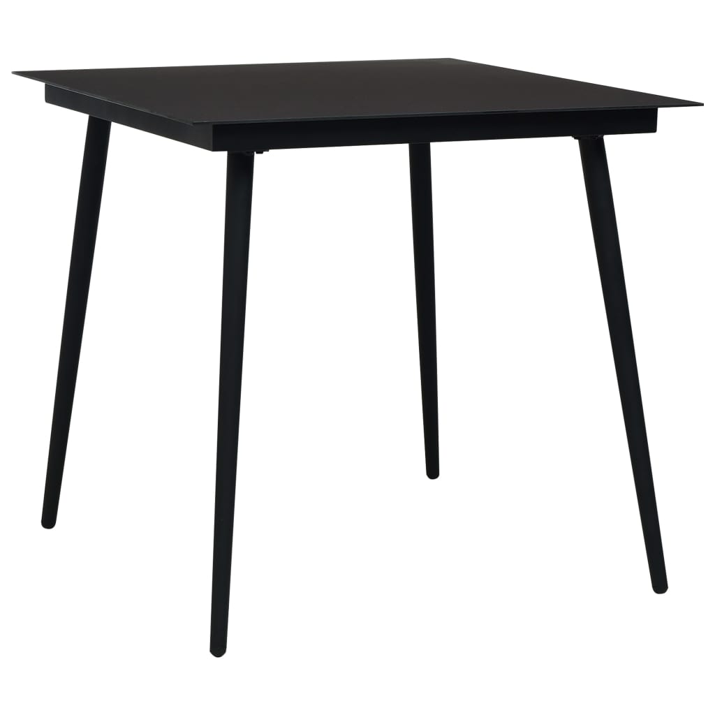 vidaXL Tuintafel 190x90x74 cm staal en glas zwart - Aashly