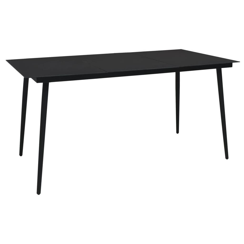 vidaXL Tuintafel 190x90x74 cm staal en glas zwart - Aashly