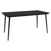 vidaXL Tuintafel 190x90x74 cm staal en glas zwart - Aashly