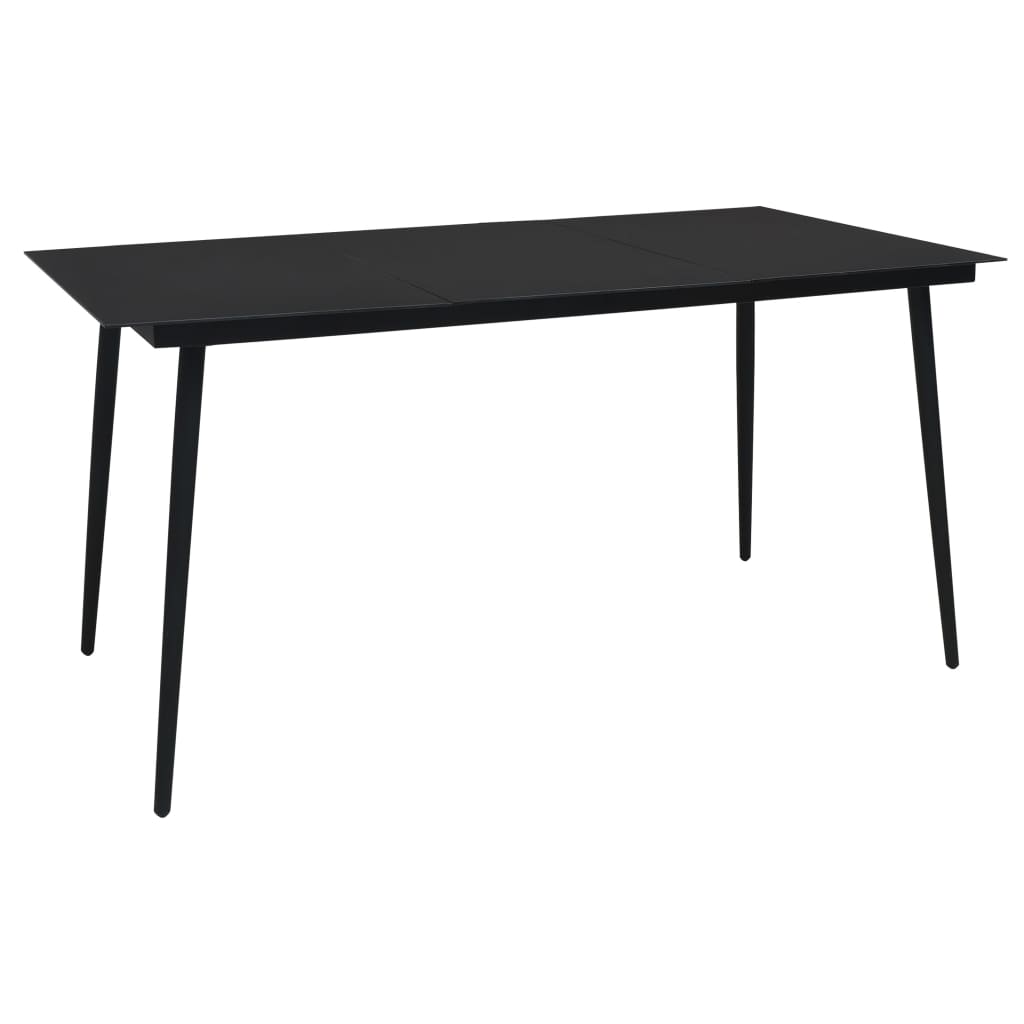 vidaXL Tuintafel 190x90x74 cm staal en glas zwart - Aashly