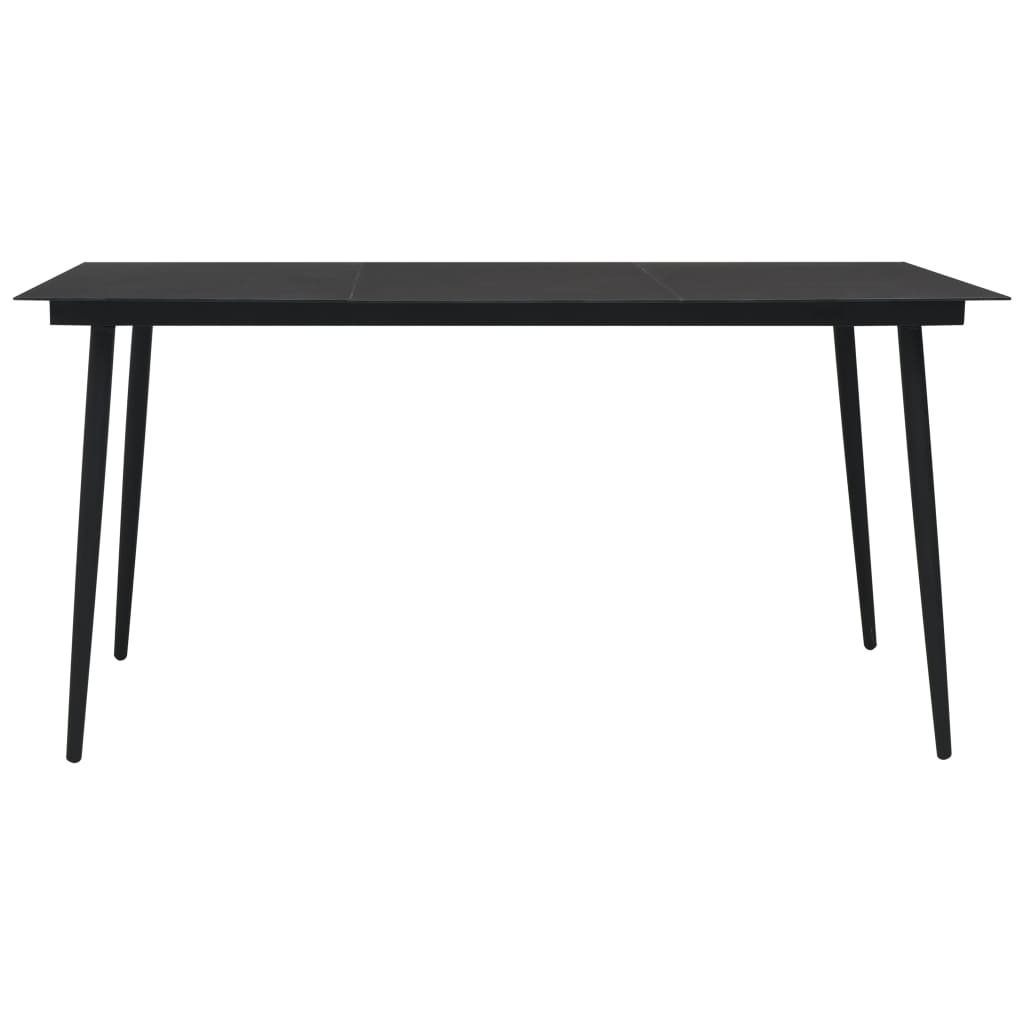 vidaXL Tuintafel 190x90x74 cm staal en glas zwart - Aashly