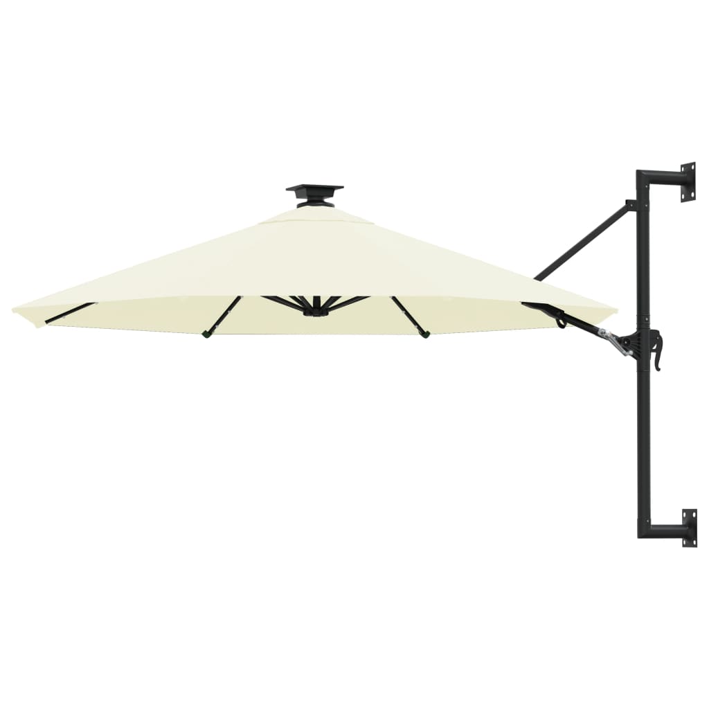 vidaXL Wandparasol met LED's 300 cm terracottakleurig - Aashly