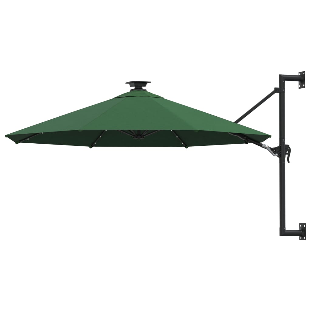 vidaXL Wandparasol met LED's 300 cm terracottakleurig - Aashly